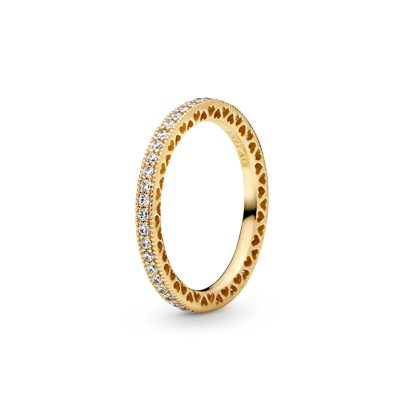 Pandora Cubic Zirconia Signature Sparkle Hearts Ring