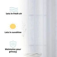 Abbey Faux Linen Textured Semi Sheer Privacy Sun Light Filtering Transparent Window Grommet Long Thick Curtains Drapery Panels For Bedroom Living Room 2 Panels