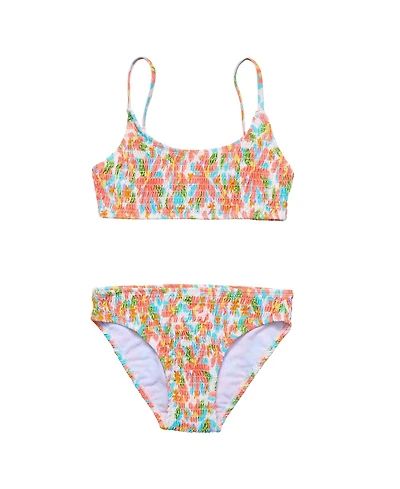 Toddler, Child Girl Hawaiian Luau Sustainable Shirred Bikini