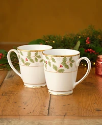 Holly Berry 12 oz Mug, Set of 4