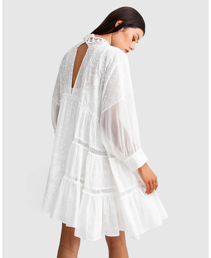 Belle & Bloom Women's Unforgettable Oversized Lace Mini Dress