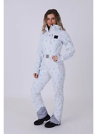 Women's White Oosc Print Chic Ski Suit