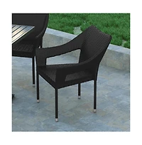 Embry All-Weather Indoor/Outdoor Stacking Patio Dining Chair With Steel Frame And Weather Resistant Pe Rattan