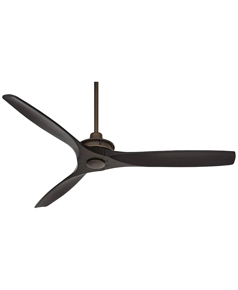 52" Windspun Rustic Farmhouse 3 Blade Indoor Ceiling Fan with Remote Control Oil Rubbed Bronze Matte Black Solid Wood for Living Kitchen House Bedroom