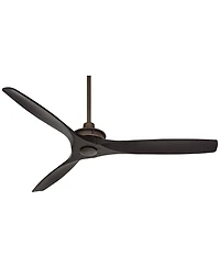 52" Windspun Rustic Farmhouse 3 Blade Indoor Ceiling Fan with Remote Control Oil Rubbed Bronze Matte Black Solid Wood for Living Kitchen House Bedroom