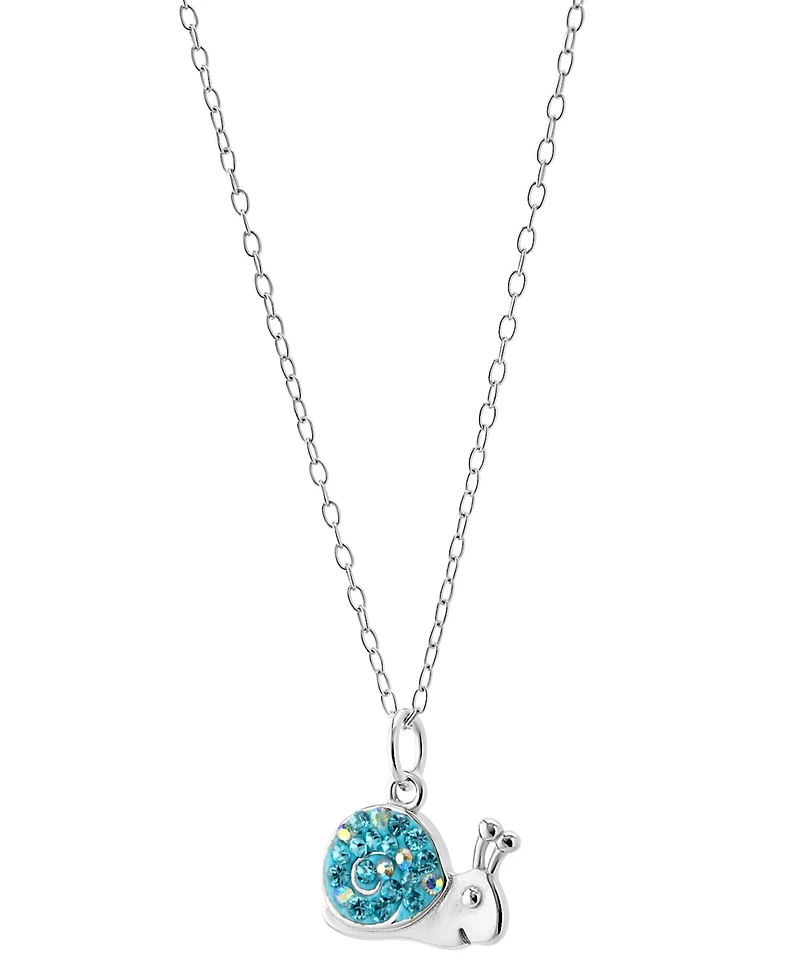 Crystal Pave Snail Pendant Necklace in Sterling Silver, 16" + 2" extender, Exclusively at Macy's