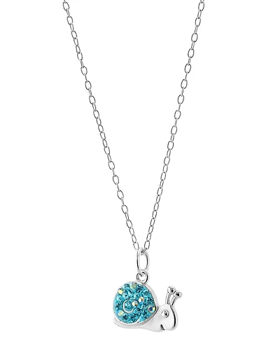 Crystal Pave Snail Pendant Necklace in Sterling Silver, 16" + 2" extender, Exclusively at Macy's