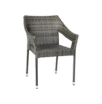 Embry All-Weather Indoor/Outdoor Stacking Patio Dining Chairs With Steel Frame And Weather Resistant Pe Rattan