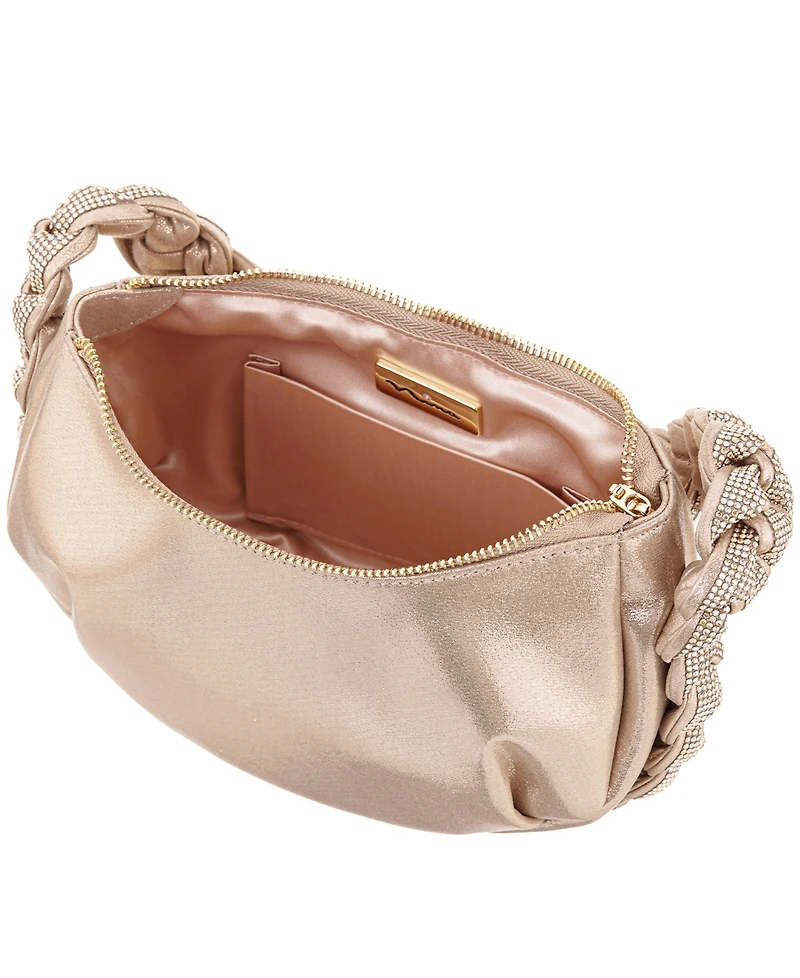 Nina Braided Crystal Hobo Bag