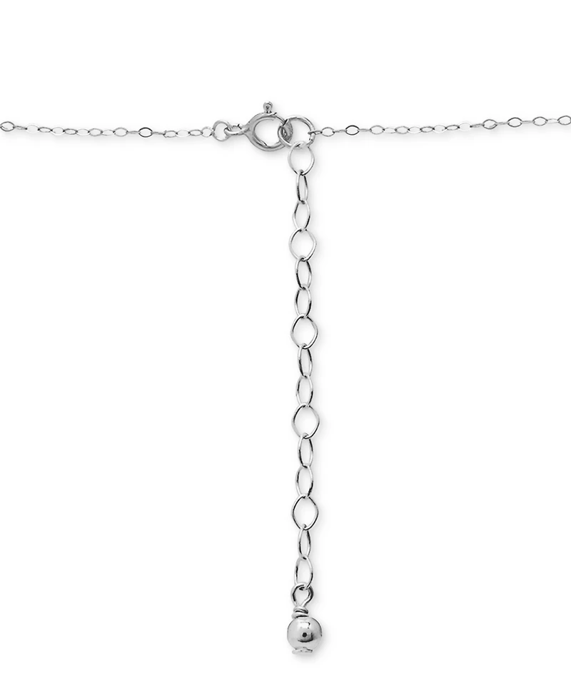 Giani Bernini Cubic Zirconia Textured Heart Pendant Necklace in Sterling Silver, 16" + 2" extender, Created for Macy's