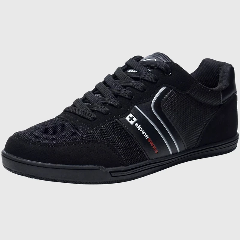 Alpine Swiss Men's Liam Fashion Sneakers Suede Trim Low Top Lace Up Tennis Shoes