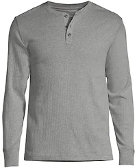 Lands' End Men's Big & Tall Knit Rib Pajama Henley T-Shirt