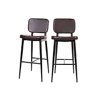 Regency Barstools Contemporary Metal Frame Stools With Integrated Footrest - Set Of 2