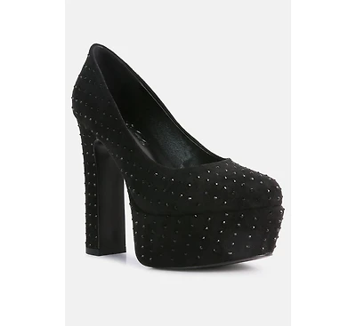 Poppins Womens Glinting Platform High Pumps