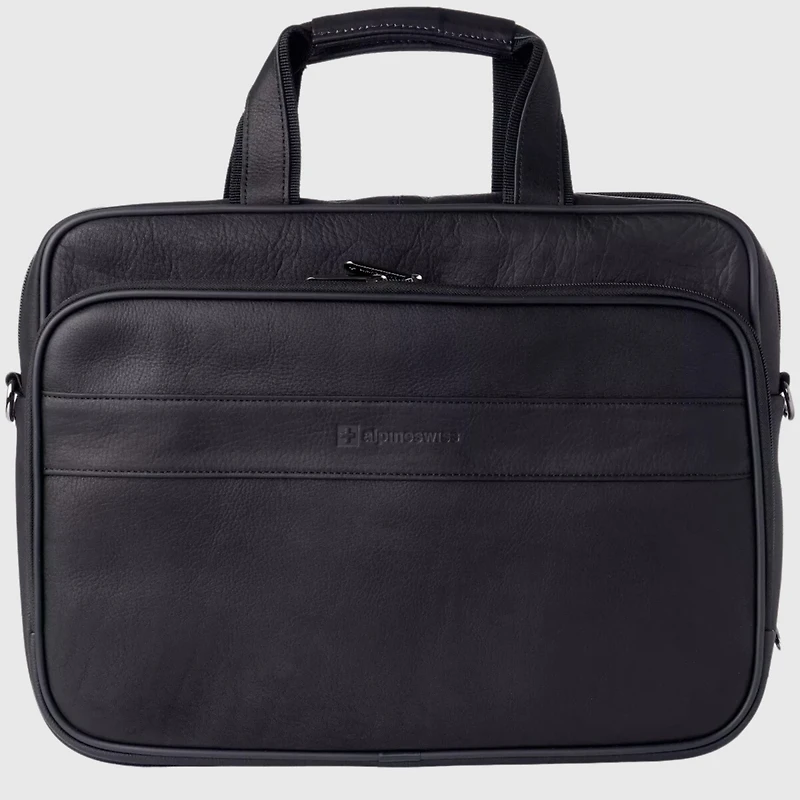 Alpine Swiss Messenger Bag Leather 15.6 Laptop Briefcase Portfolio Business Case