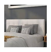 Button Tufted Queen Upholstered Headboard