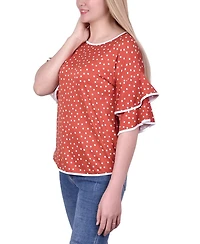 Ny Collection Petite Elbow Sleeve Double Top