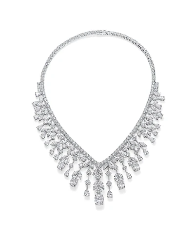 Bling Jewelry Art Deco Style Jewelry Multi Teardrop Cz Statement Spray Bib Collar Necklace