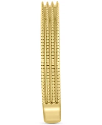 Raised Textured Multirow Stackable Band 14k Gold