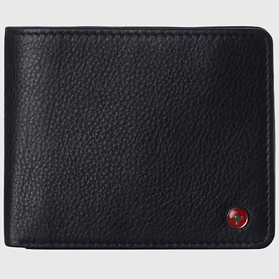 Alpine Swiss Mens Commuter Rfid Bifold Wallet 2 Id Windows Divided Bill Section