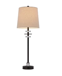 28.5" Height Metal and Crystal Lamp Set