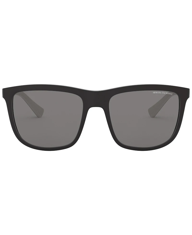 A|X Armani Exchange Men's Polarized Low Bridge Fit Sunglasses, Polar AX4093SF