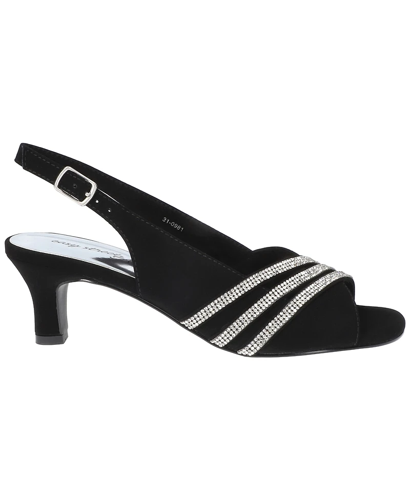 Easy Street Women's Teton Buckle Slingback Dress Sandals
