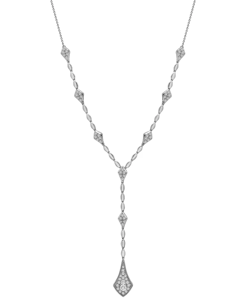 Wrapped in Love Diamond Multi Cluster Lariat Necklace (1 ct. t.w.) in 14k Gold or 14k white Gold, 15" + 2" extender, Created for Macy's