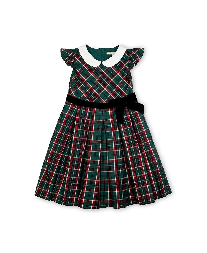 Hope & Henry Big Girls Flutter Sleeve Peter Pan Collar Party Dress