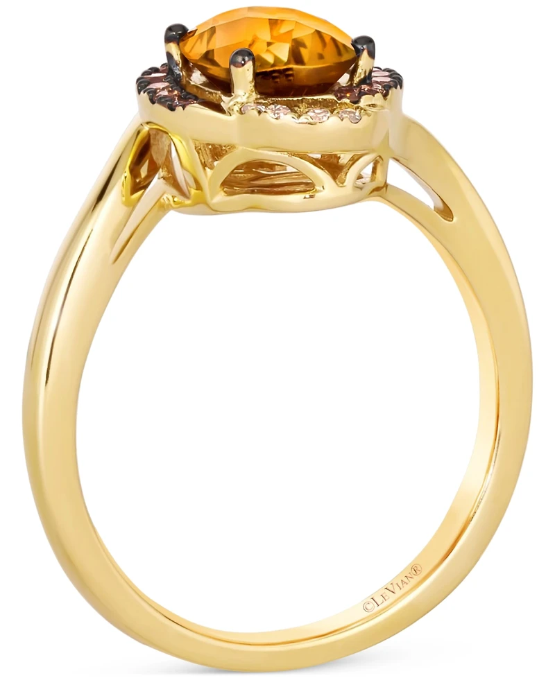 Le Vian Cinnamon Citrine (1-1/8 ct. t.w.) & Diamond (1/8 Halo Twist Ring 14k Gold (Also available Grape Amethyst, Deep Sea Blue Topaz