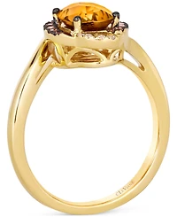 Le Vian Cinnamon Citrine (1-1/8 ct. t.w.) & Diamond (1/8 Halo Twist Ring 14k Gold (Also available Grape Amethyst, Deep Sea Blue Topaz