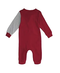 Infant Boys and Girls Crimson, Heather Gray Oklahoma Sooners Halftime Two-Tone Sleeper