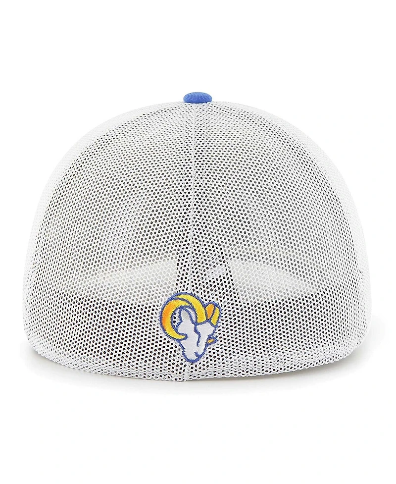 Men's '47 Brand Blue Los Angeles Rams Leather Head Flex Hat