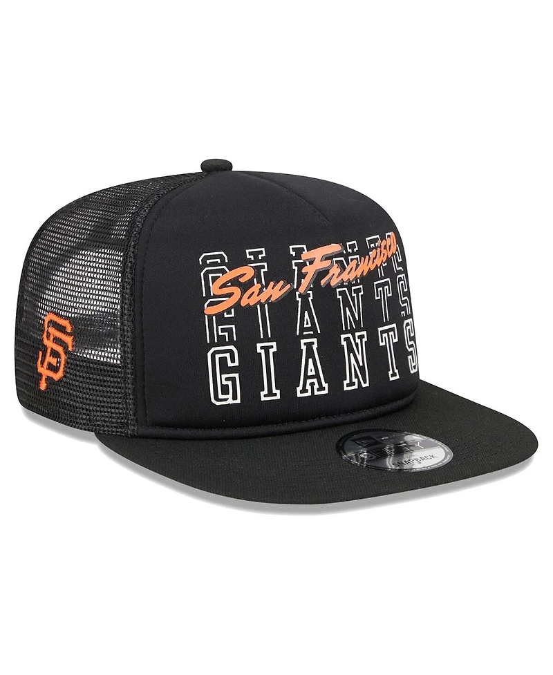 Men's New Era Black San Francisco Giants Street Team A-Frame Trucker 9FIFTY Snapback Hat