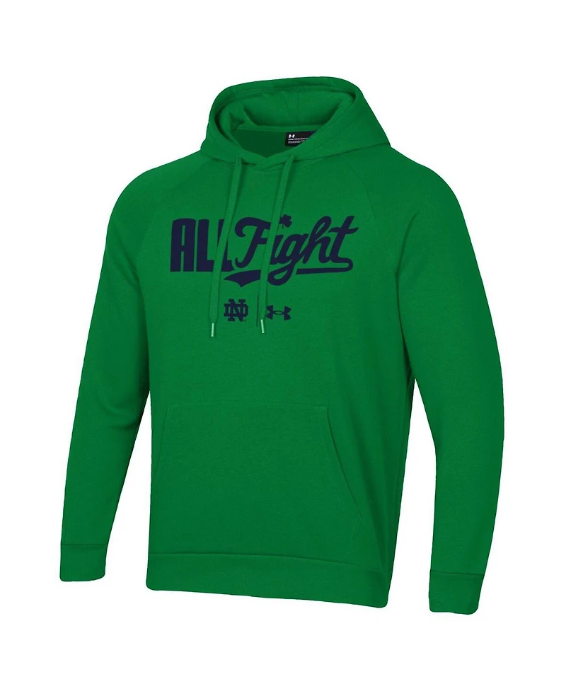 Men's Under Armour Green Notre Dame Fighting Irish All Fight Raglan Pullover Hoodie