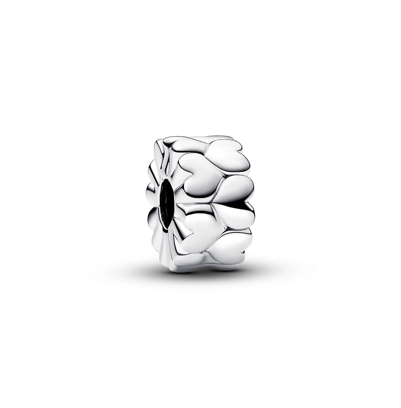 Pandora Sterling Silver Heart Pattern Clip Charm