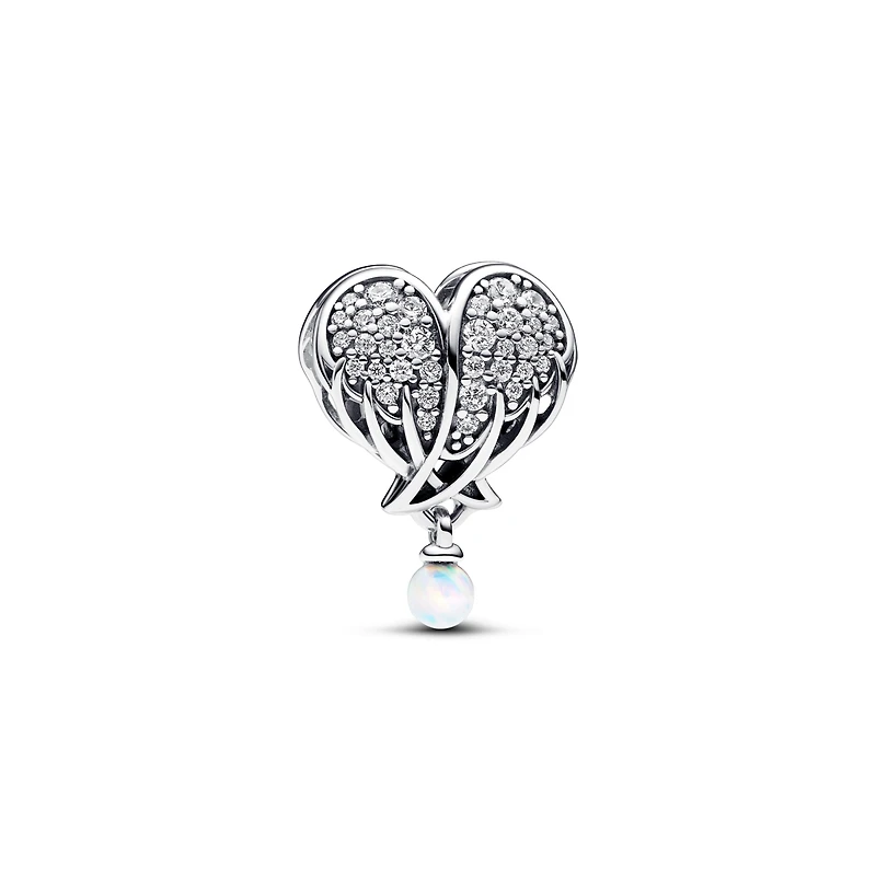 Pandora Cubic Zirconia Angel Wings Heart Charm