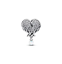 Pandora Cubic Zirconia Angel Wings Heart Charm