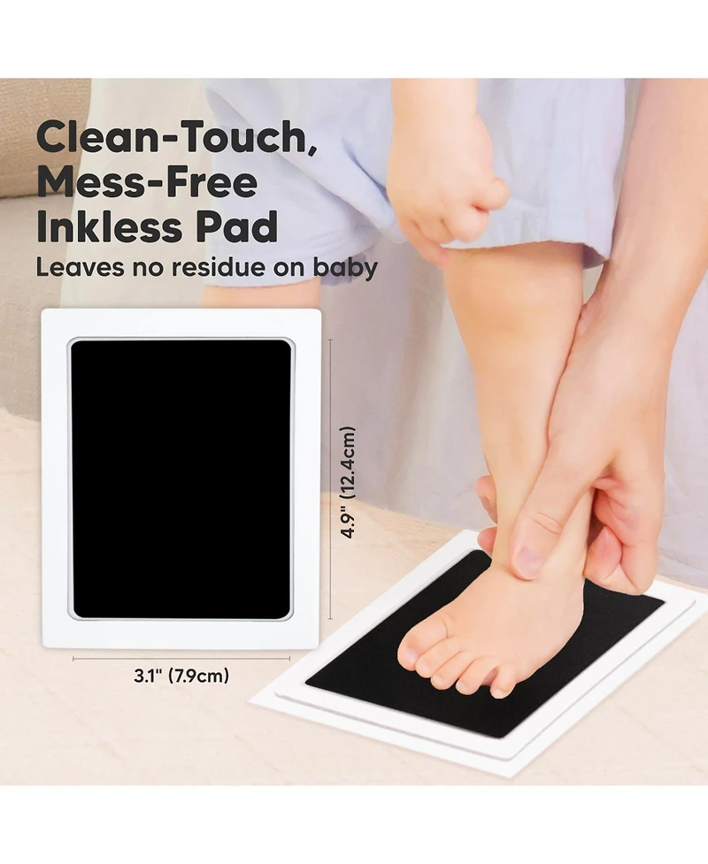 2pk Inkless Ink Pad for Baby Hand and Footprint Kit, Clean Touch Dog Paw, Nose Print & Pet Safe, Large