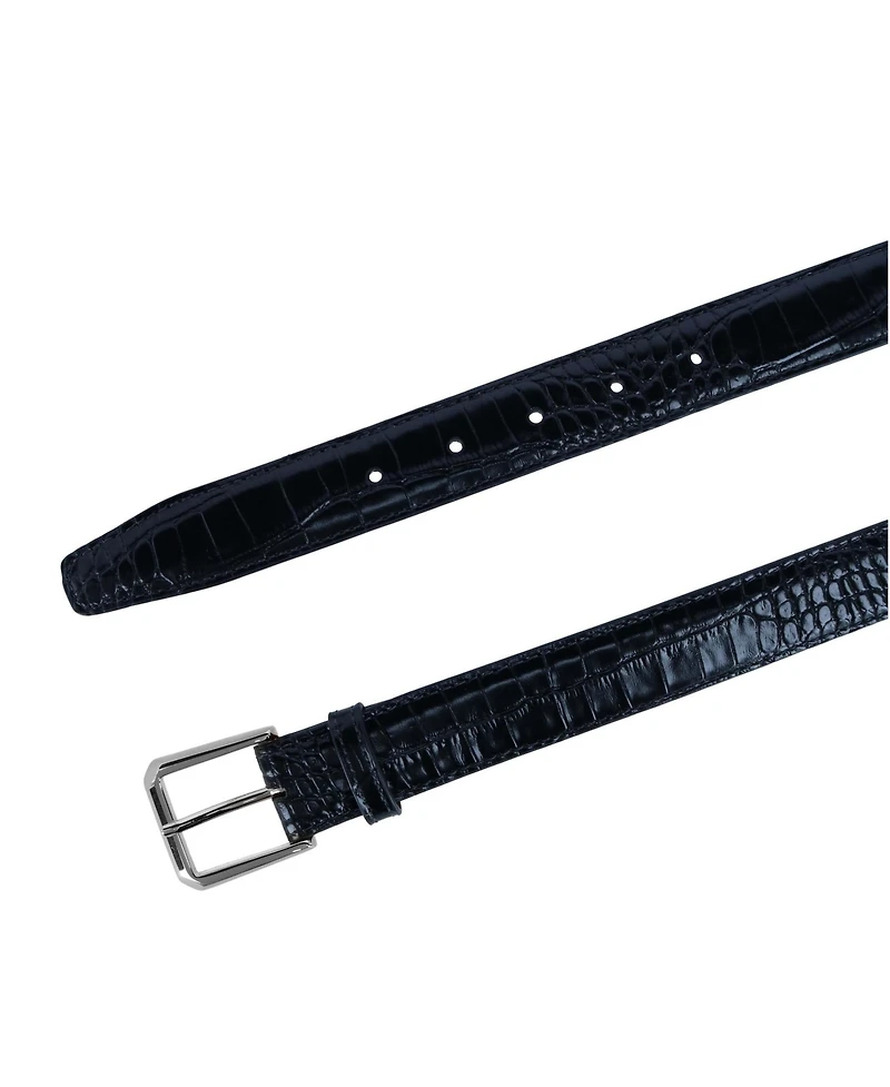 Trafalgar Men's 30mm Mock Alligator Embossed Italian Leather Belt