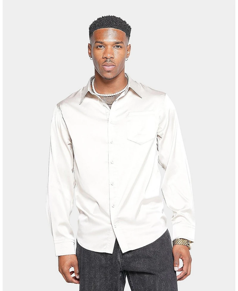 Xxiii Mens Kai Satin Button Up Shirt