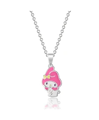 Sanrio Hello Kitty Silver Plated and Clear Crystal My Melody Pendant - 18'' Chain, Officially Licensed Authentic