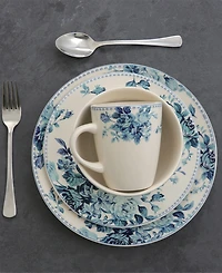 Elama Blue Rose 16 Pc. Dinnerware Set, Service for 4