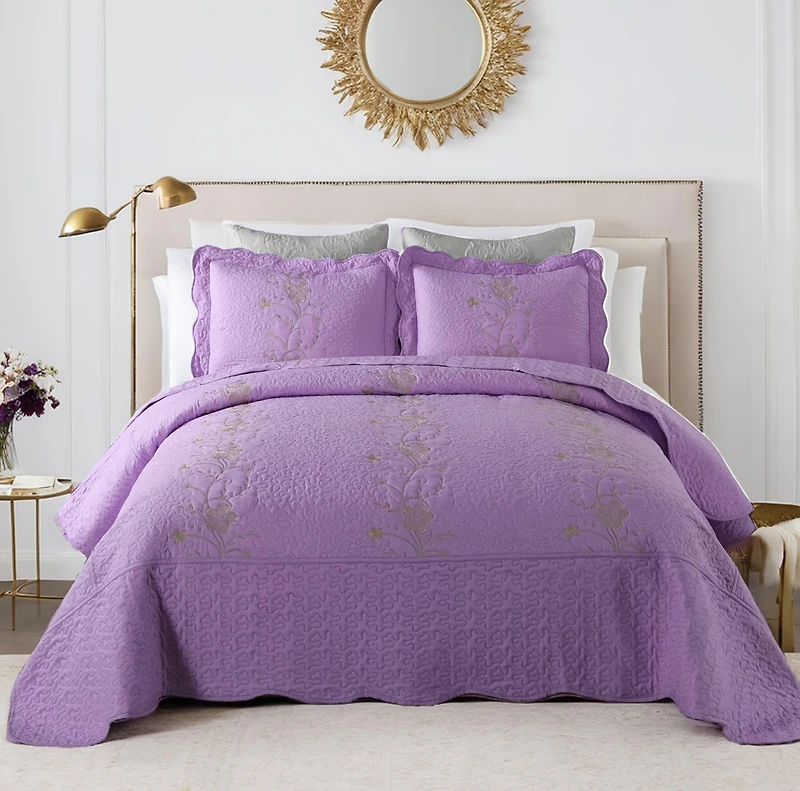 MarCielo 3 Piece Lightweight Bedspread Quilt Set Lapaz