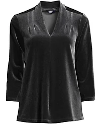 Lands' End Women's 3/4 Sleeve Velvet Top