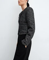 Mango Women's Pockets Two-Tone Jacket