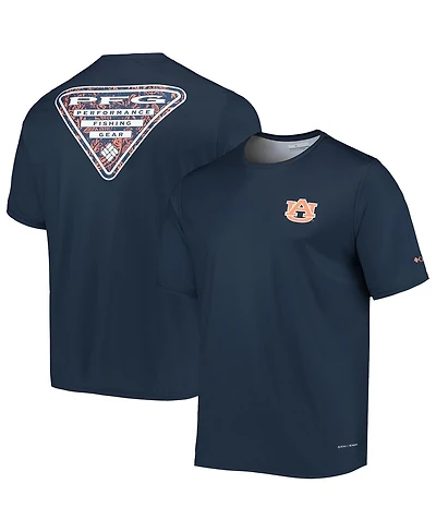 Men's Columbia Navy Auburn Tigers Terminal Tackle Omni-Shade T-shirt