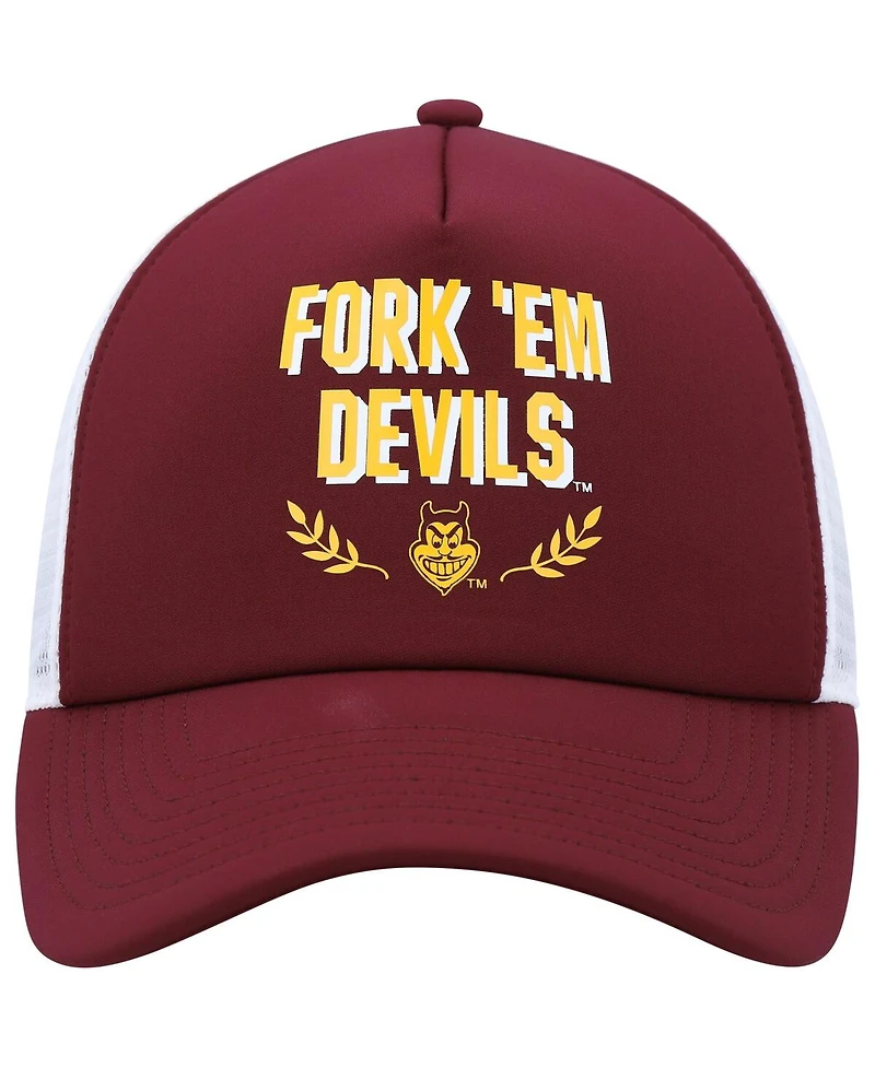 Men's adidas Maroon Arizona State Sun Devils Phrase Foam Front Trucker Adjustable Hat