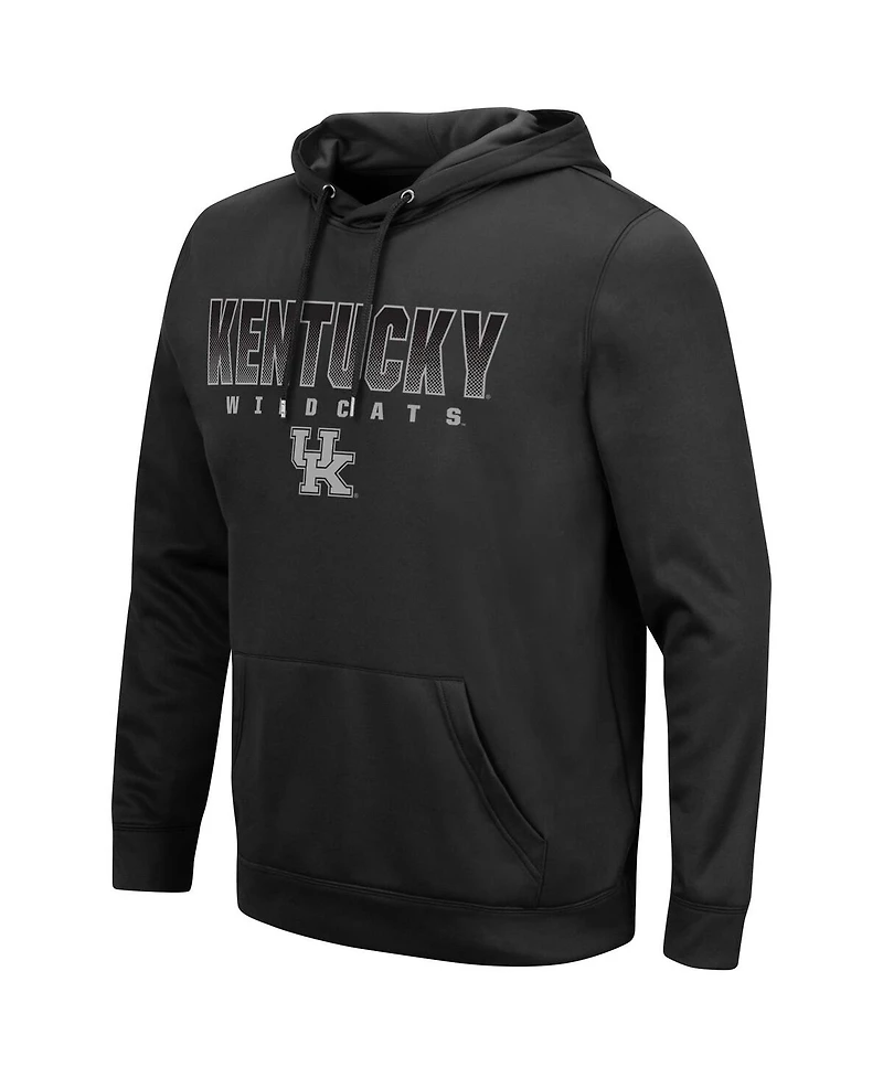 Men's Colosseum Black Kentucky Wildcats Blackout 3.0 Pullover Hoodie