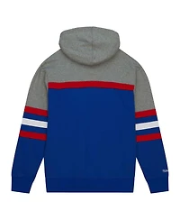 Men's Mitchell & Ness Royal Kansas Jayhawks Head Coach Pullover Hoodie